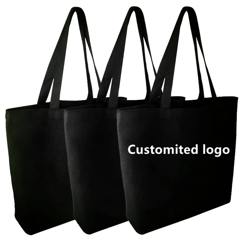 

Blank canvas tote bag natural cotton reusable grocery shopping bag in bulk large black canvas bag for girls beach trips