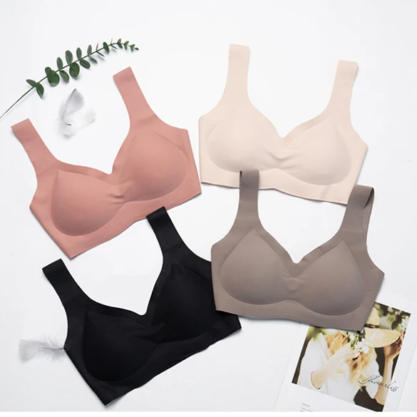 

Female Full Cup Wireless Traceless Sport Bralette Plus Size Bra For Fat Women Seamless Bras