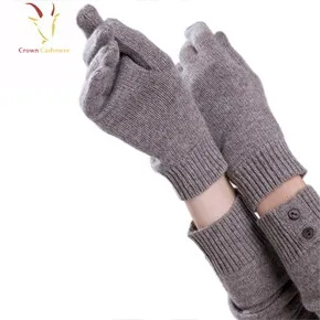 Wholesale Women Wool Cashmere Knit Warm Gloves and Mittens for Winter 