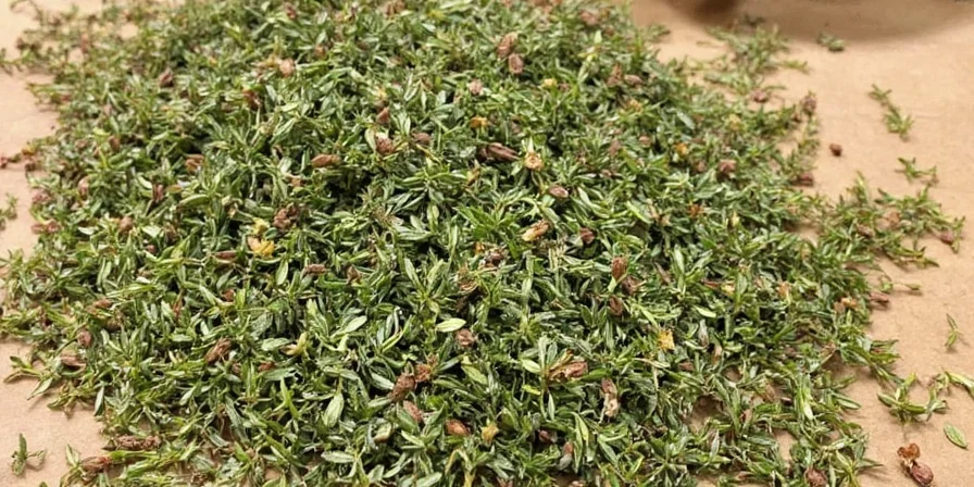 Fresh thyme sprigs hanging to dry