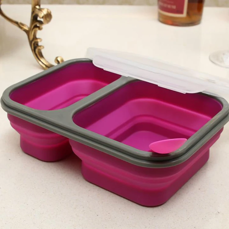 

Foldable Leakproof Silicone Lunch Box With Lid