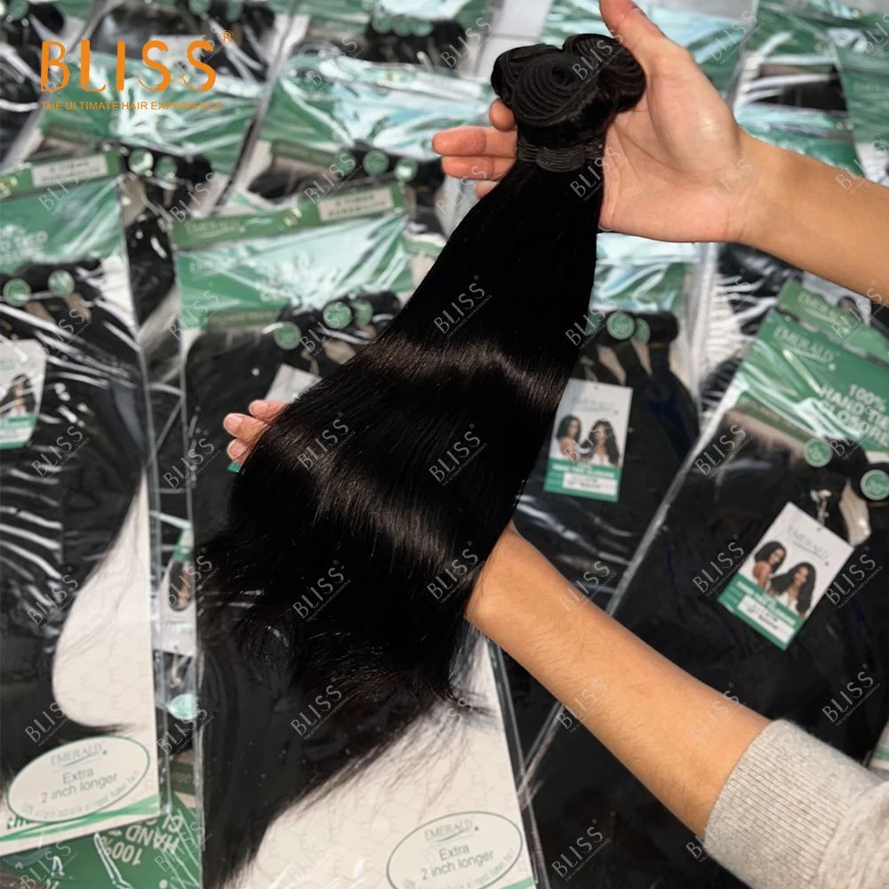 

Bliss Emerald 3+1 Packet Human Hair Silky Straight Hair Bundles Factory Wholesale Brazilian Hair 3 Bundles with Lace Closure