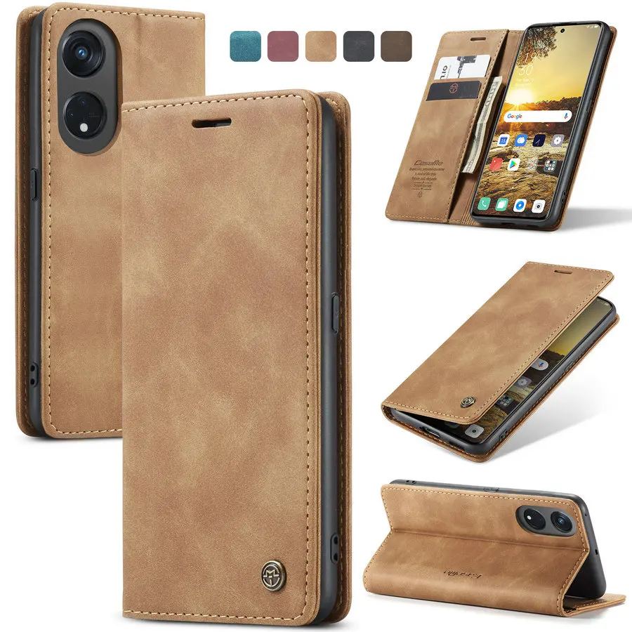 

CaseMe New Trend for OPPO A98 Leather Phone Case Magnetic Hands free Kickstand Cell Phone Smart Case for OPPO A98 5G A78 Case