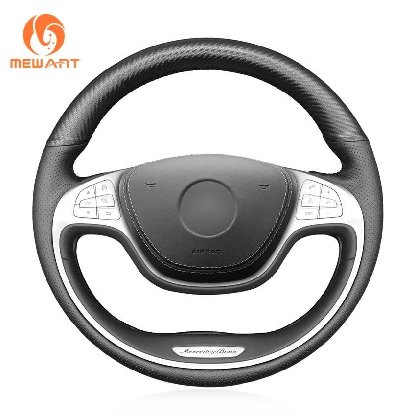 

MEWANT Auto Interior Accessories For Mercedes-Benz S-Class W222 2014-2017 Hand Sewing Black Steering Wheel Cover Wholesale