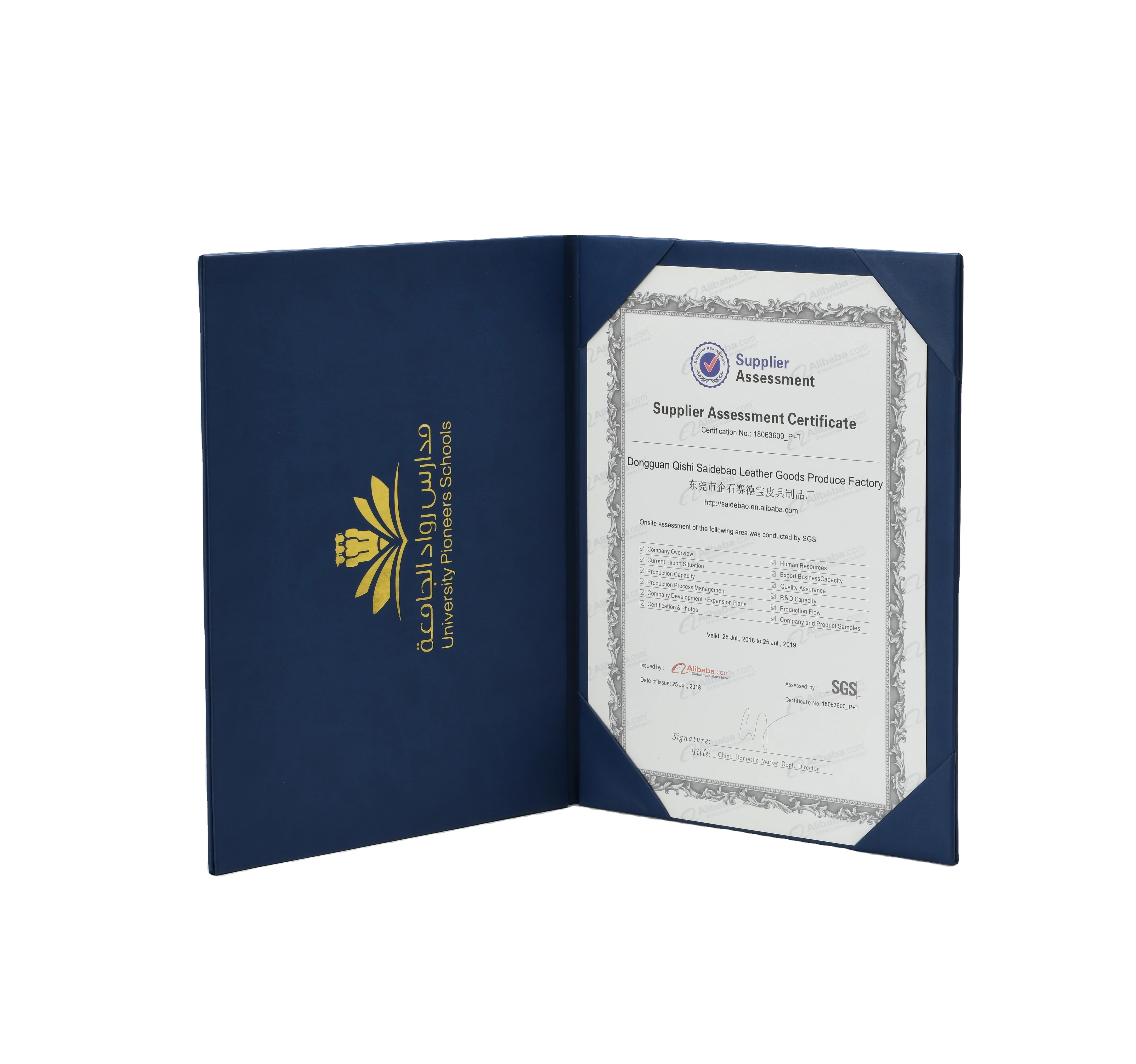 
Factory Direct Sale Diploma Document Cover Pu Certificate Holder 