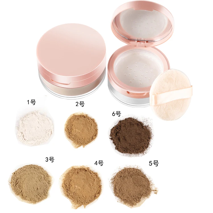 

Custom logo loose powder wholesale 6 colors setting powder with puff Doralemon