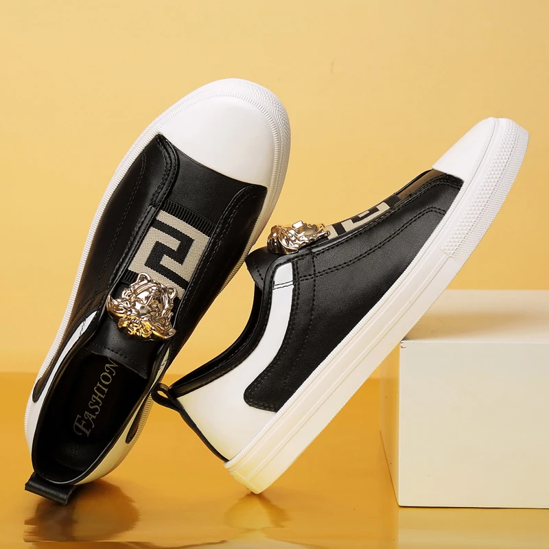 

New Design Factory Wholesale New Style Mens Anti-Odor Students Fashionable Casual Leather Shoes