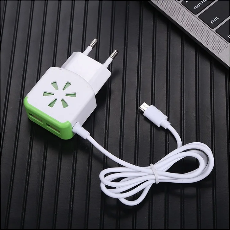 

top selling products 2021 5V/1A dual usb wall charger led light portable chargers mobile phone with data cable