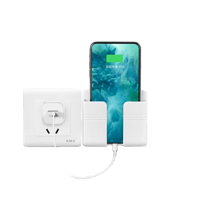 

Wholesale punch-free paste type mobile phone charging bracket wall-mounted remote control storage box