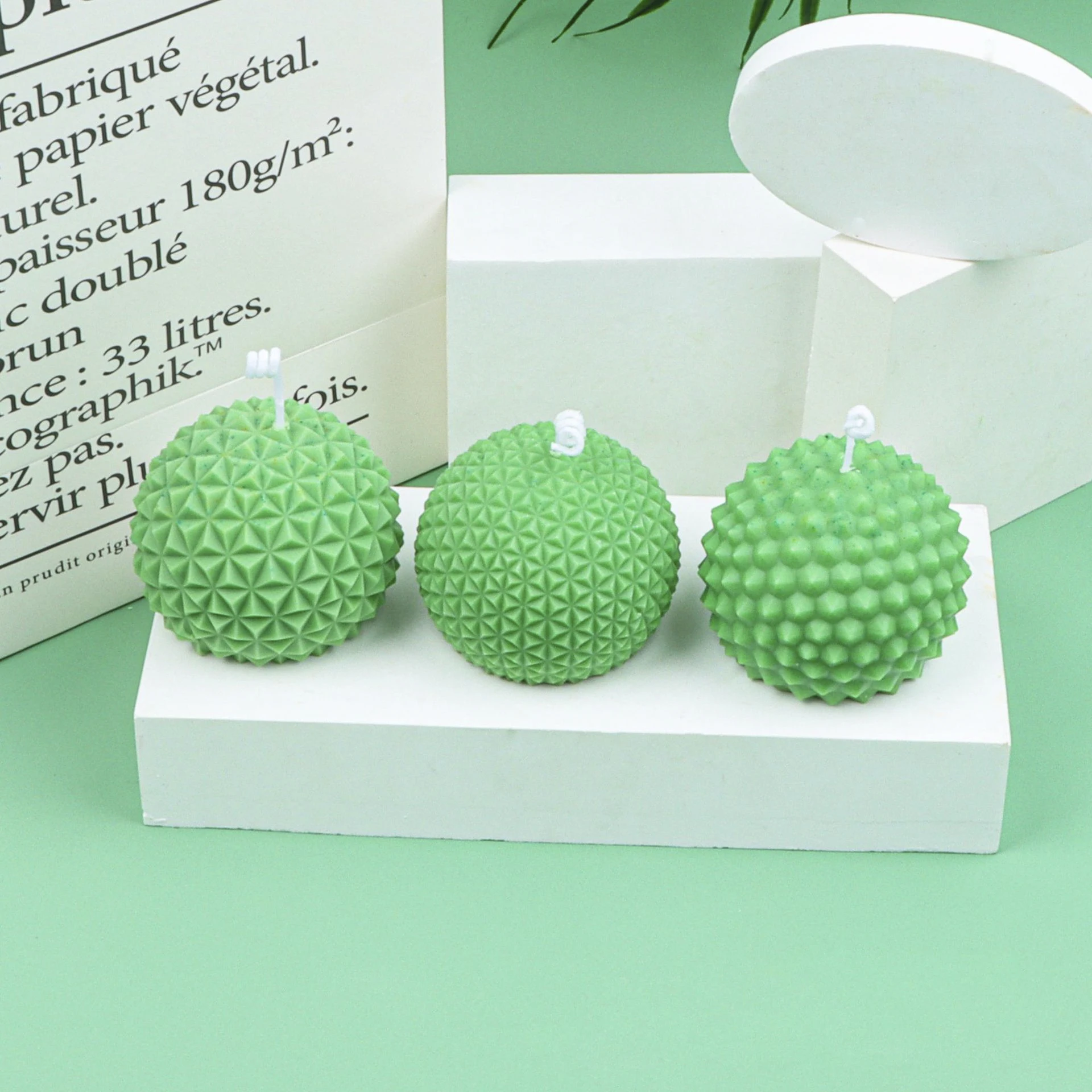 

3D round sphere diamond spiked candles silicone molds resin moulds for crafts, Random