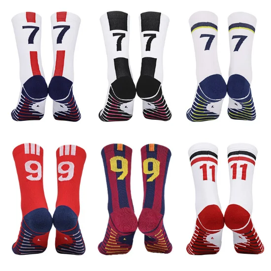 

2021 Custom Crew Basketball socks Anti-slip Custom Soccer Silicone Sports Medias Stockings calecines Socks