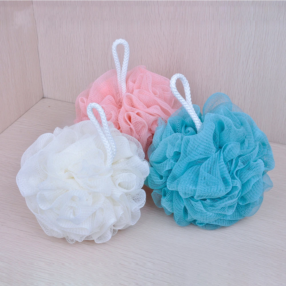 

Hot Sale Natural Custom Soft Comfortable Fashion Mesh Plastic Body Cleaning Bath Salt Ball Bath Scrub Sponge, Customized