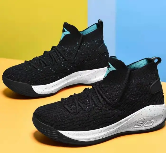 

Wholesale customized breathable sports shoes men's high top basketball shoes manufacturer