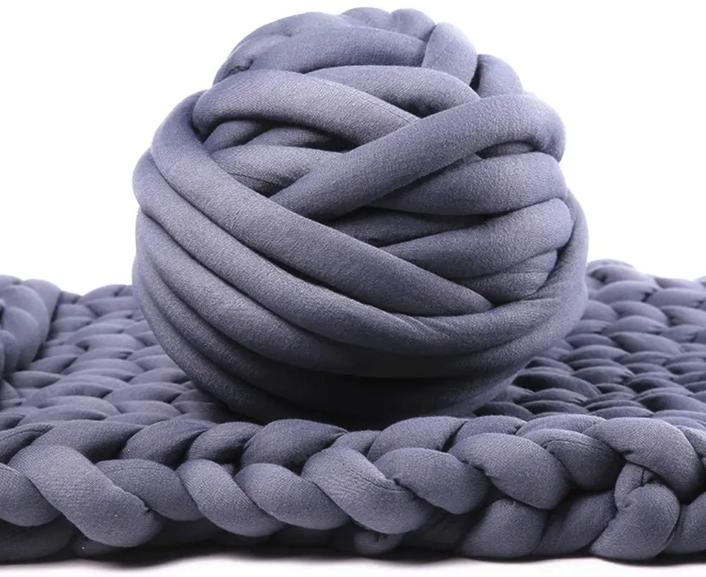 Wholesale Hollow Super Giant Chunky Hand Knitting Cotton Tube Yarn For
