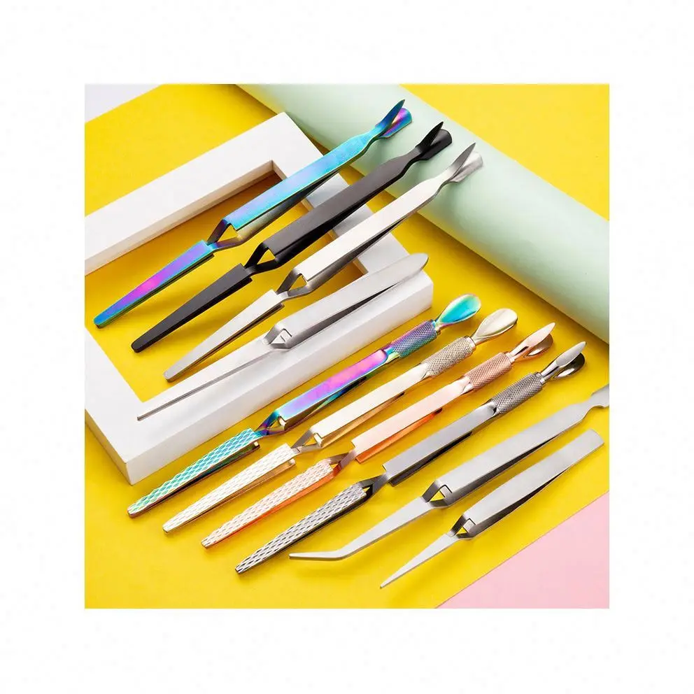 

Double-head steel push nail tool extension crystal nail shape clip/plastic pliers/ X-type stainless steel tweezers