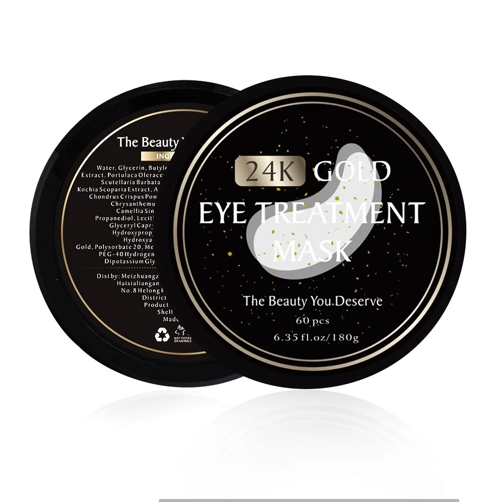 private label natural 24k gold collagen crystal eye mask anti