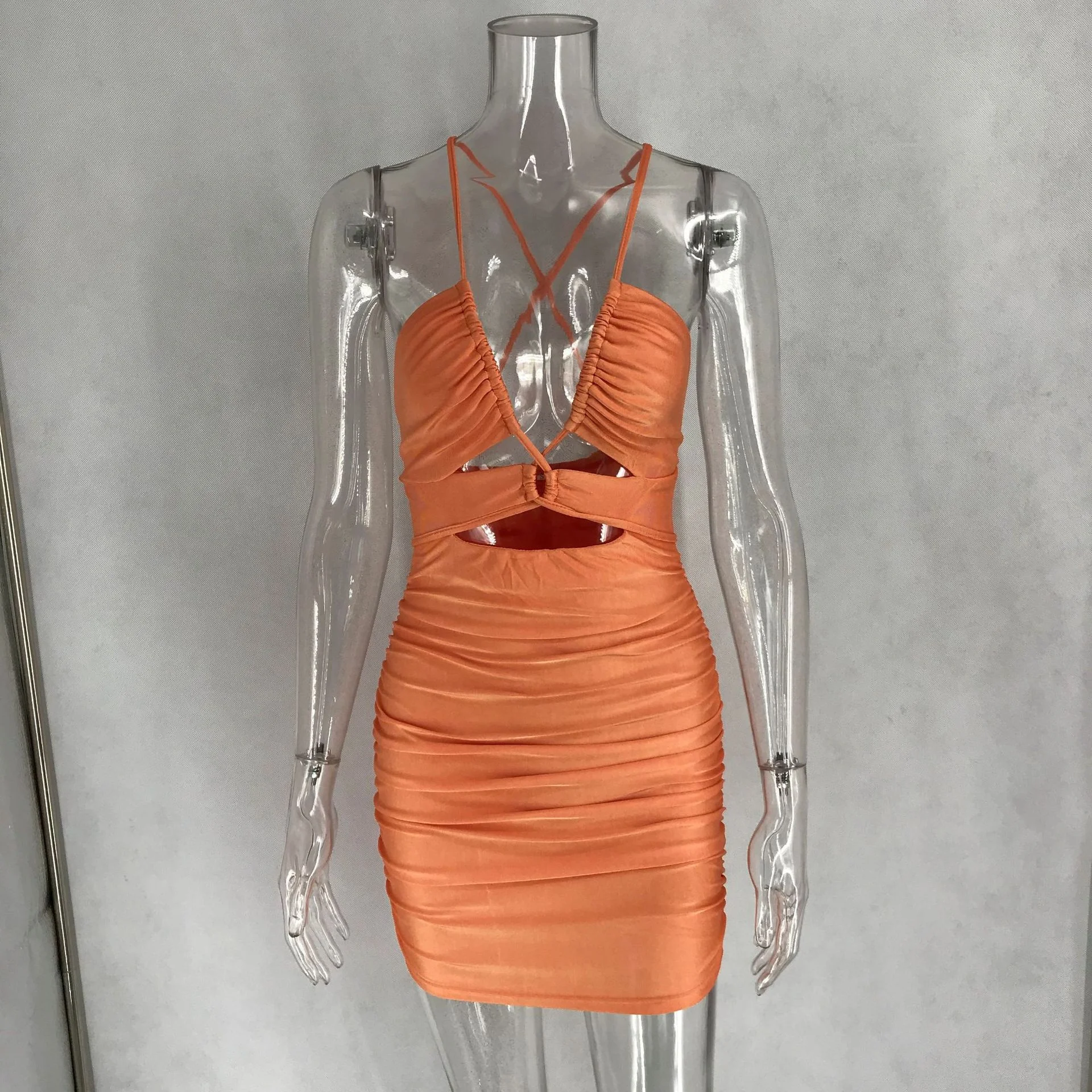 

B60588A Hot style 2019 new European and American style sexy tight hip dress