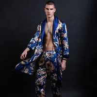 

Wholesale Long Sleeves Men satin Robe with night pants