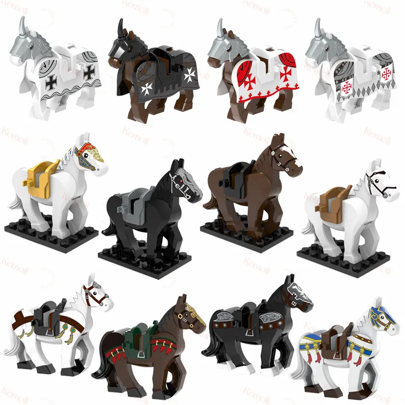 

Wars Knight House Mini Dolls Medieval Rome Vintage Teutonic Hospital Knights Series Charger Mini Building Block Figure MOC Toy