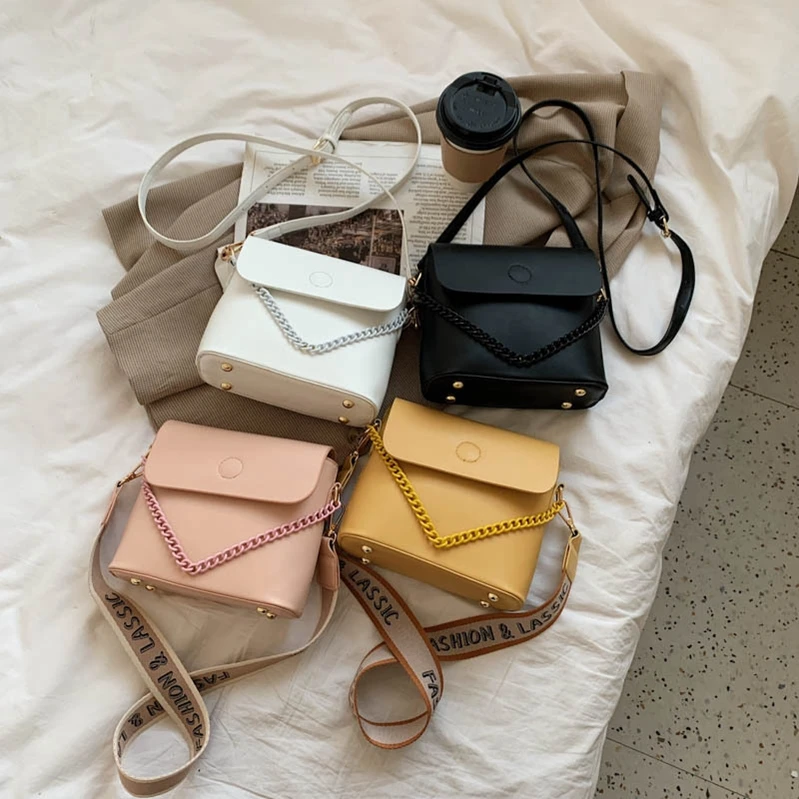 

S1107 women temperament 2021 spring and summer new solid color chain soft leather shoulder tide large capacity messenger