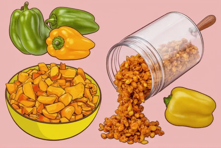 Bell Peppers with Black Pepper Sprinkled on Top