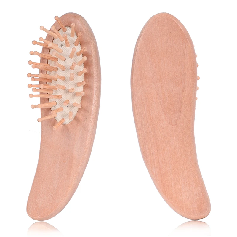 

TREESMILE wood Hair brush Custom logo for your hotel Massage air cushion comb small gifts for your brand or Promotional gifts, Same as picture