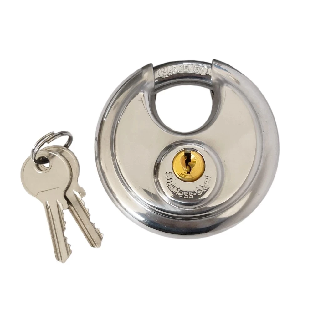 70mm Heavy Duty Stainless Steel Armor Brass Cylinder Disc Padlock Storage Safety 