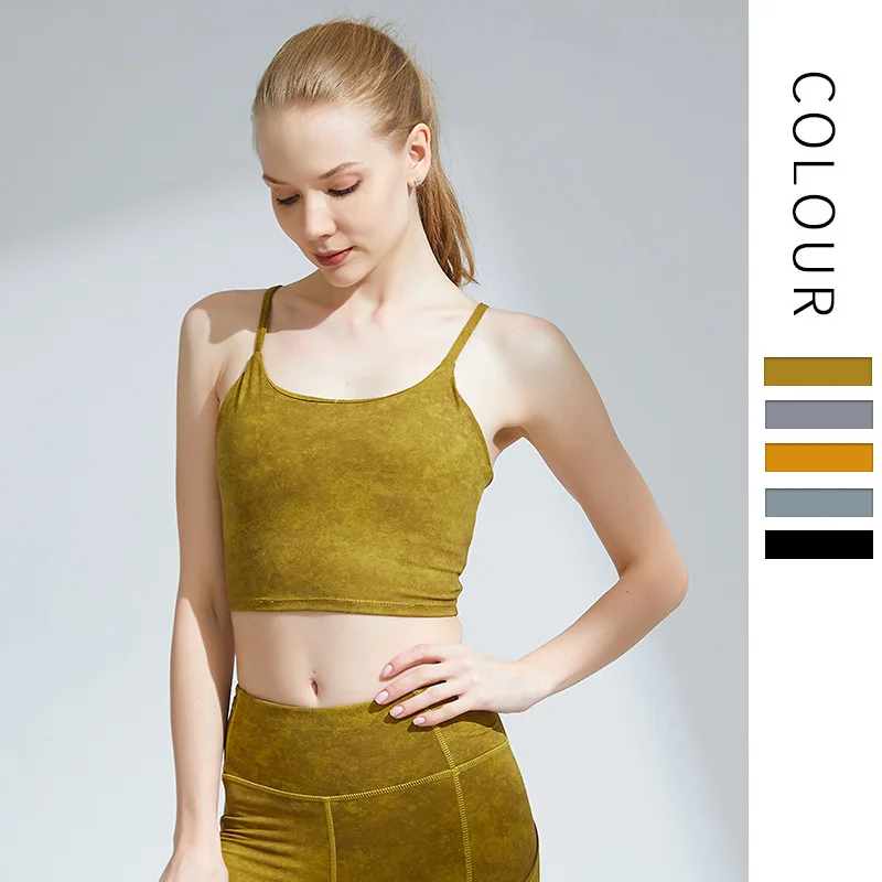 

Women's Clothing Yoga Wear Sports Yoga Vest Athletic Workout Yoga Tank Top Crop Top Solid Fitness Wear Gym Training Tights Shirt, Light blue, light purple, army green, black gray, navy blue