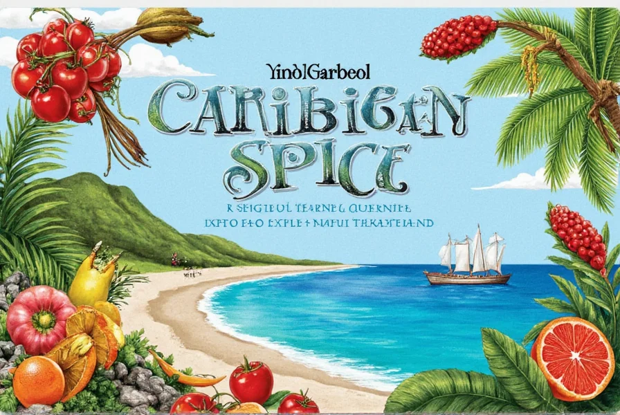 Caribbean spice blends on a tray
