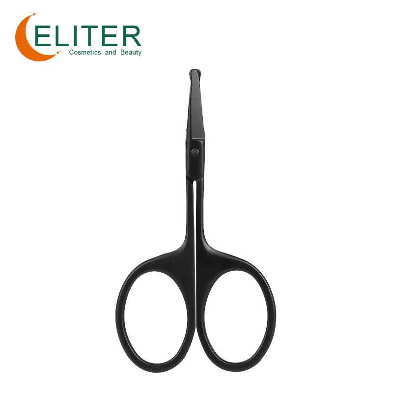 

Amazon Hot Sell In Stock Professional Black Stainless Steel Curved Blade Trimming Scissors Nail Cuticle Scissors Protective