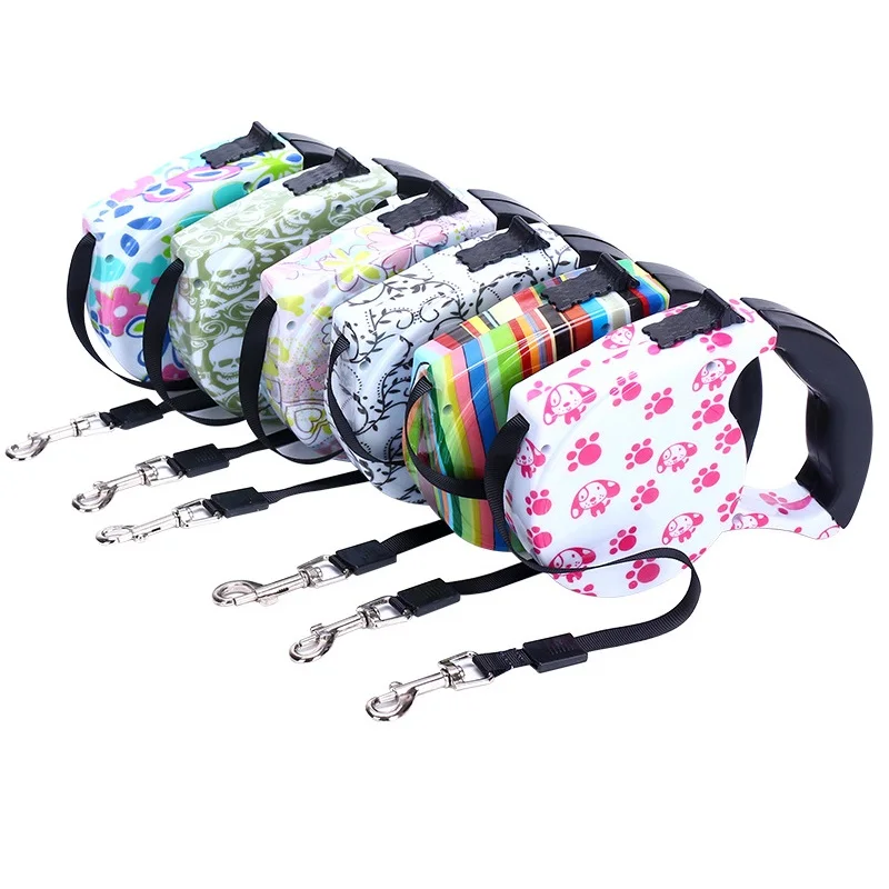 

Amazon hot sale Design Adjustable Slip Luxury Nylon Rope dog leash Custom Print Logo Retractable Dog Leash