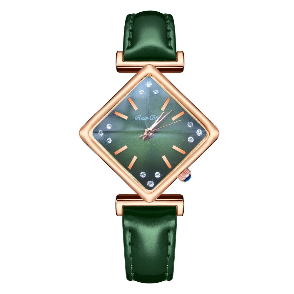 

New 2021 Women's Diamond Leather Watchband Quartz Diamond Milan Simple Graduation Student Watch reloj, 6 colors