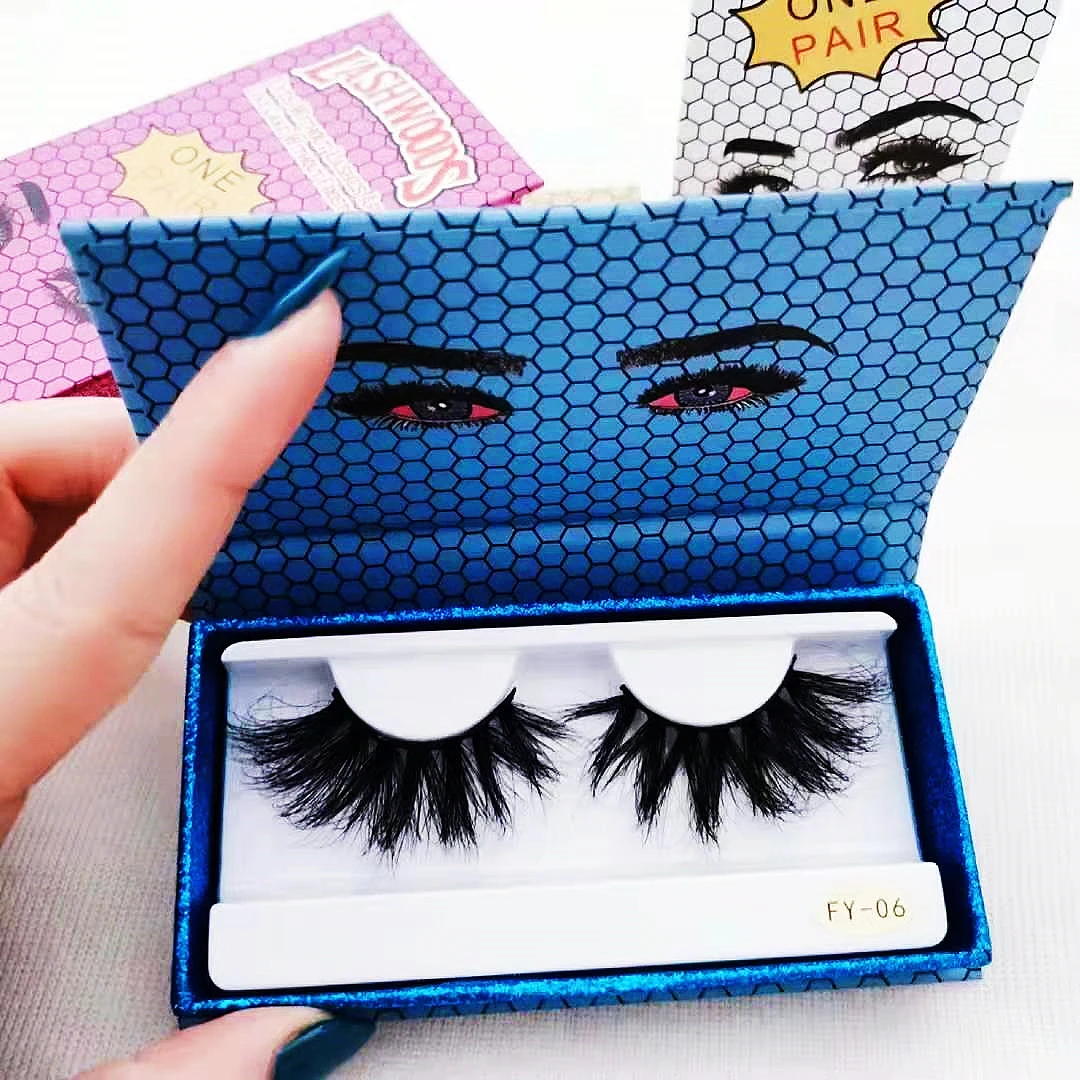 

Ready to ship make your own brand 5d 25mm long fluffy luxury 3d mink eyelash with custom eye lash packaging and boxes