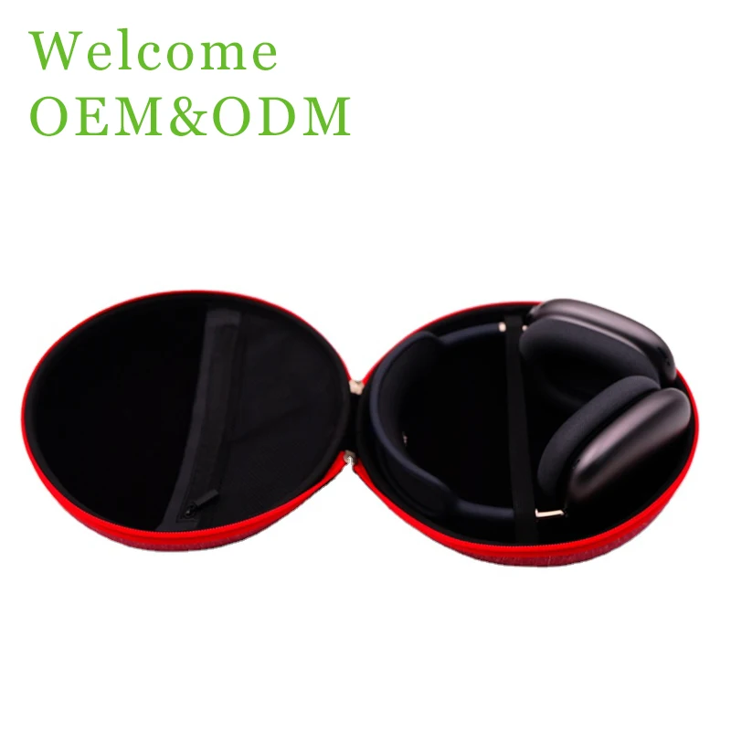 

Earphone Eva Pu Black Earbud 10Cm Round Zipper Cartoon Cases Storage Leather Custom Inpods I12 Hard Hot Case For Ipods Max