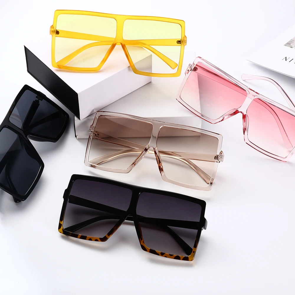 

Stock Square Fashion Latest Sunglasses Women Oversized Sun Glasses Gradient Color Womens Sunglasses 2022