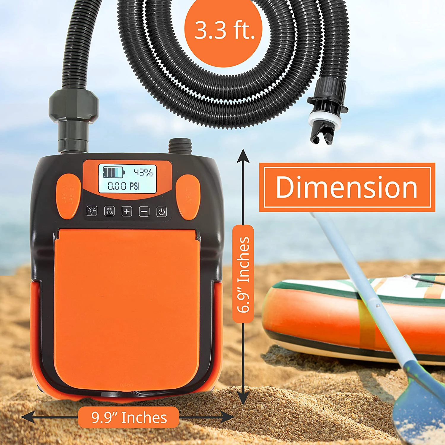 

Storage battery air pump for sup board rechargeable 16 psi sup pump 12V portable Windsurfing Air Pump Stand up Paddle Board