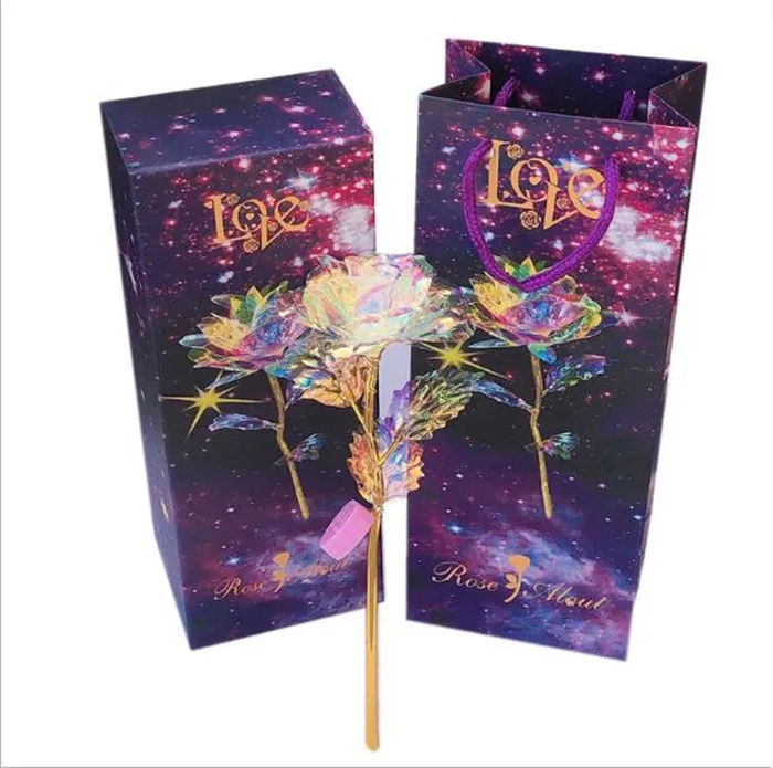 24K Gold Foil Rose Flower LED Luminous Galaxy Christmas Valentine's Gifts GFDay 