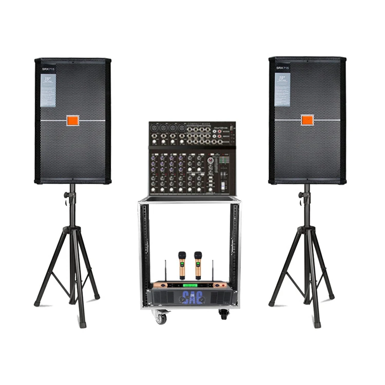 

Factory SRX715 15 inch Audio stage set of speakers with amplifier microphone