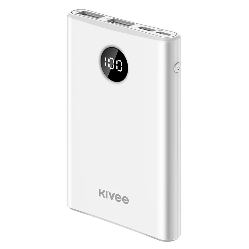 

KIVEE Amazon Hottest Selling Power Bank Logo Custom Slim Power Bank digital LCD power bank 5000mAh with type-c port