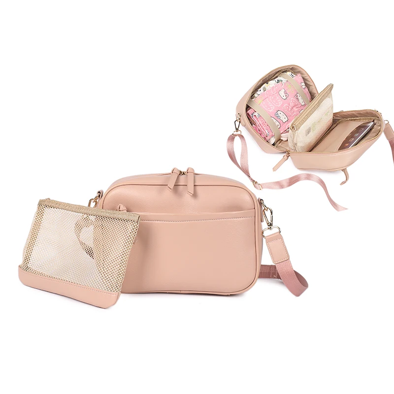 

small MOQ factory supply diaper bag messenger bag crossbody single shoulder bags for women luxury, Black, grey, grey pink, color available