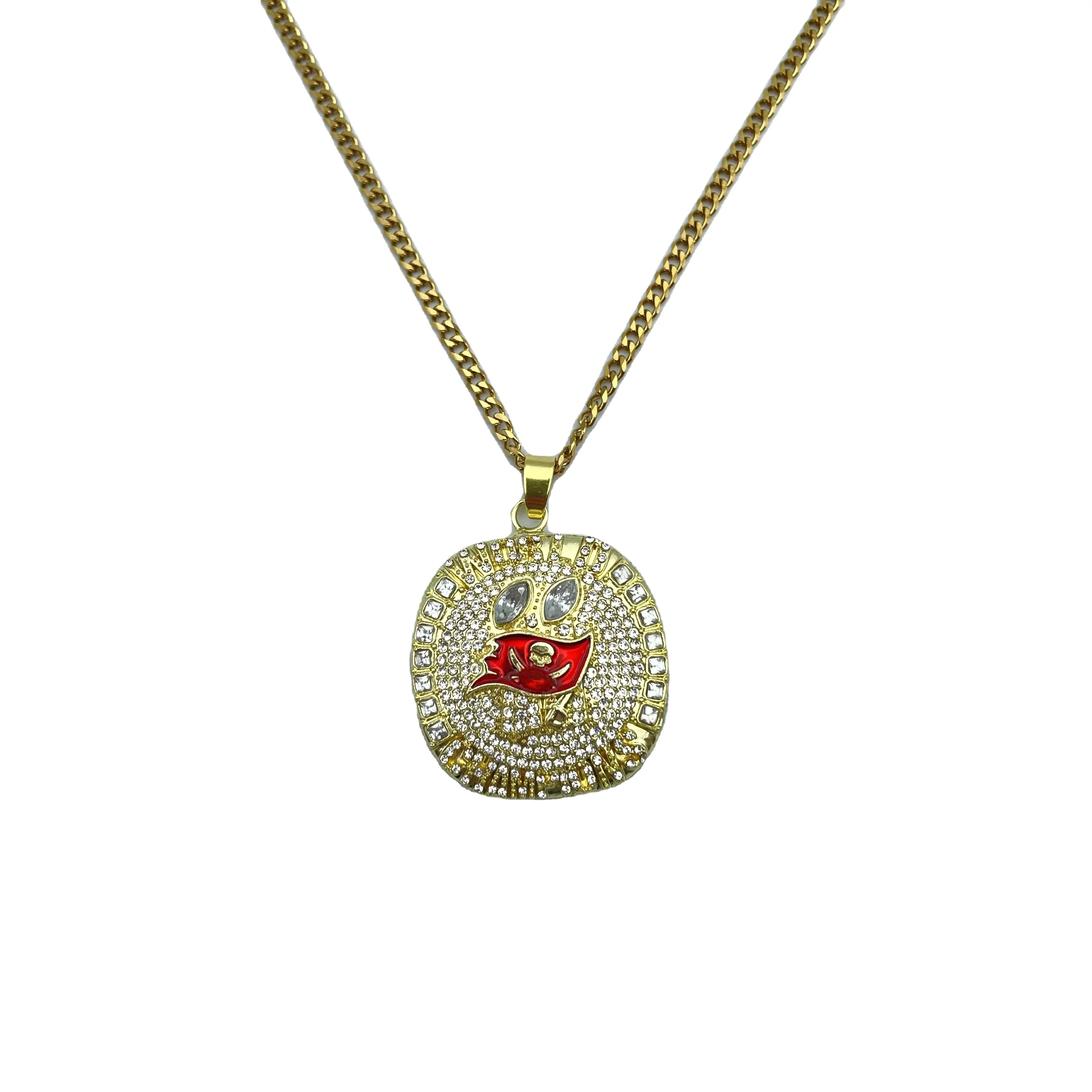 

HIphop The 55th Superbowl NFL 2020 -2021 TB Tampa Bay Buccaneers championship necklace, Gold
