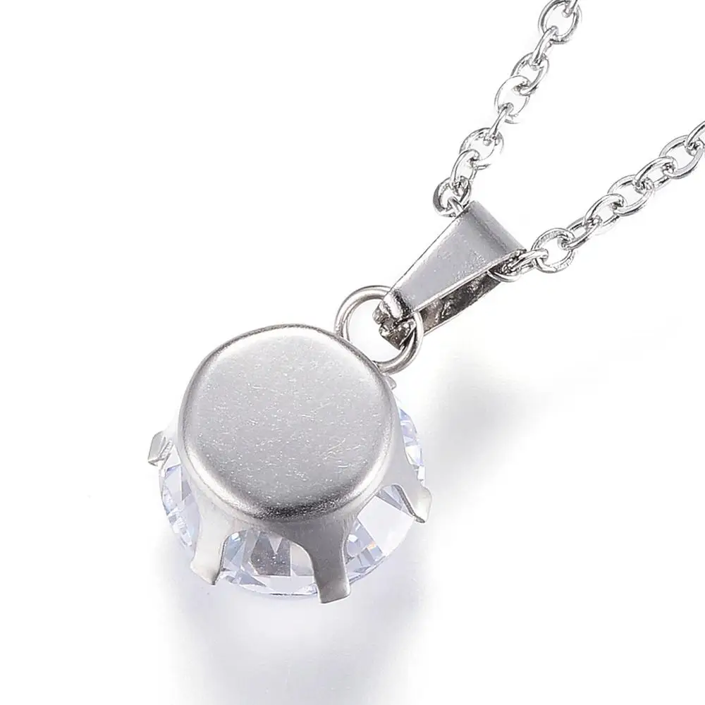 
Pandahall Cubic Zirconia Earring Necklace Jewelry Set For Women And Girls Stainless Steel Jewelry Set 