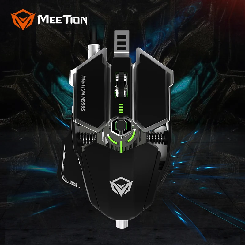 

MeeTion M990S Shenzhen Programmable Macro 4000DPI 7D Adjustable LED RGB Wired USB Computer Gamer Gaming Mouse