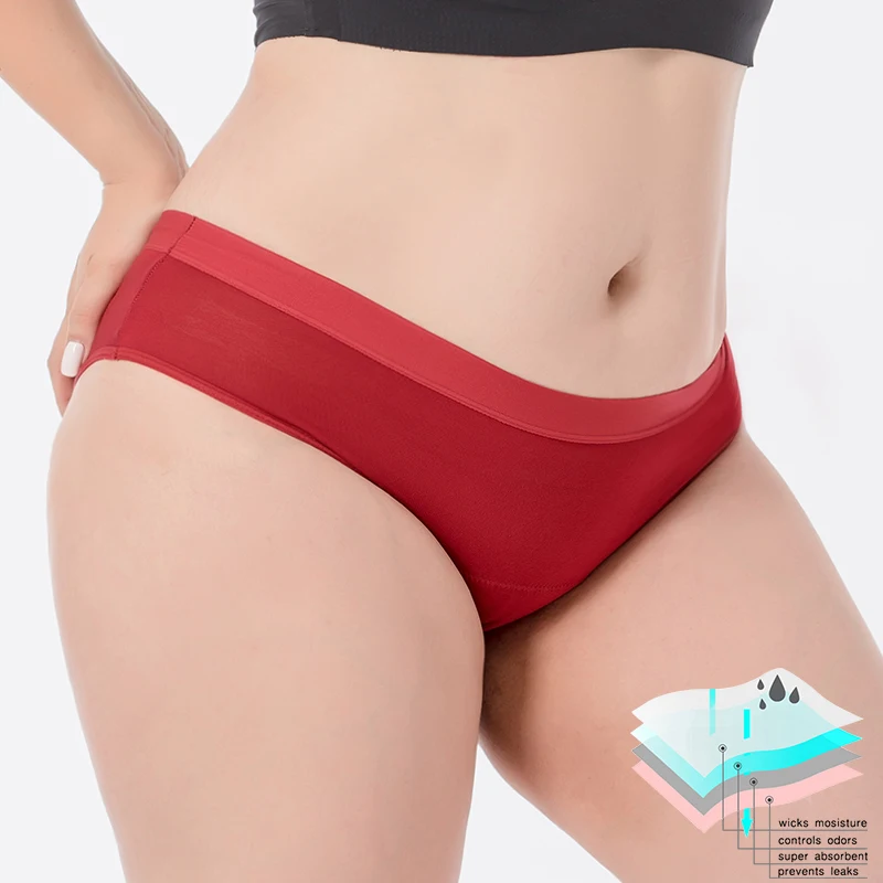 

High Quality Women Period Pants Underwear Leakproof 4 Layers Culotte Menstruelle Menstrual Period Panties Bamboo, As pictures