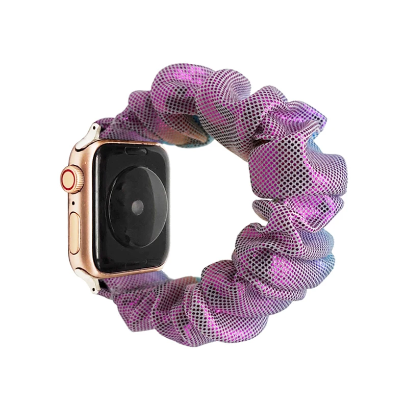 

Factory sale gilding printed elastic scrunchie bands for apple watch for iwatch 38mm 42mm 40mm 44mm, Multi-color for option