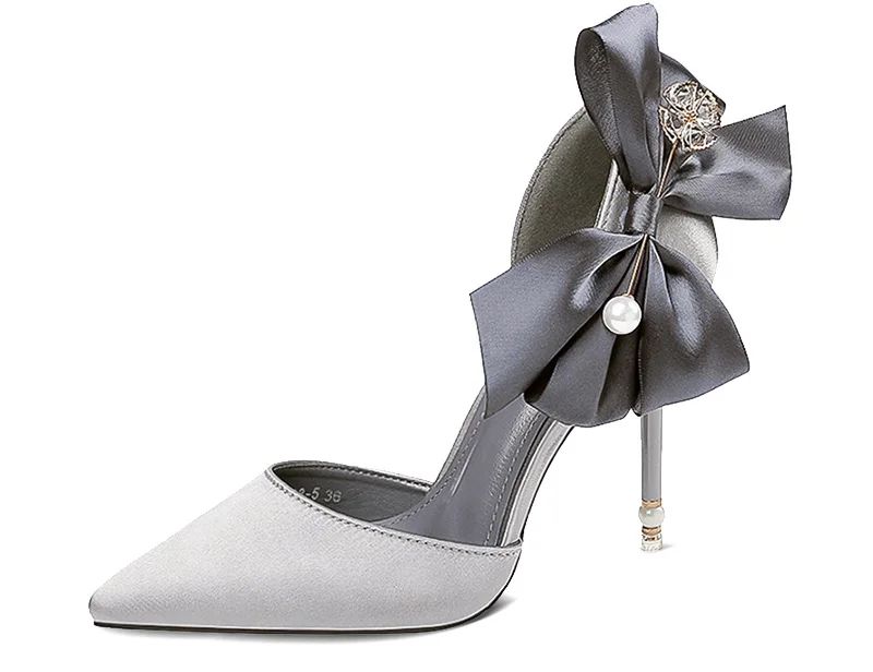 

Women Pumps Sexy High Heels Red Stiletto Wedding Bride Designer Shoes Ladies Pearl Sandals Pointed Toe Butterfly Heels Luxury