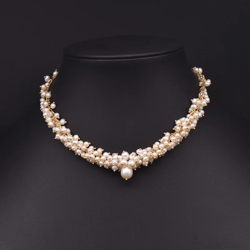 

Natural Freshwater Pearl Necklace For Women Ins Style Baroque Pearl Necklace Vintage Choker Niche Accessories Wholesale