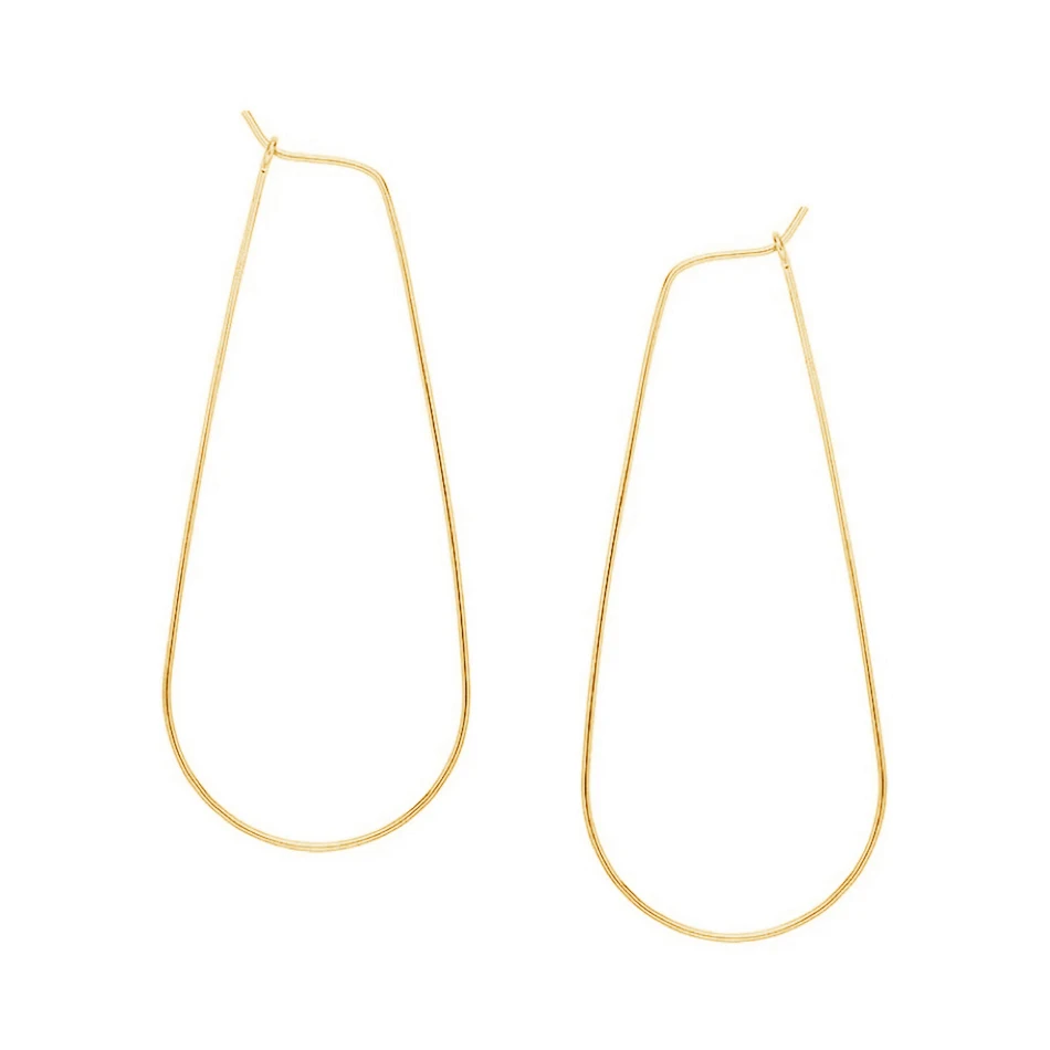 

simple jewelry earrings 925 sterling silver nice 18k gold plated minimalist teardrop hoop earrings