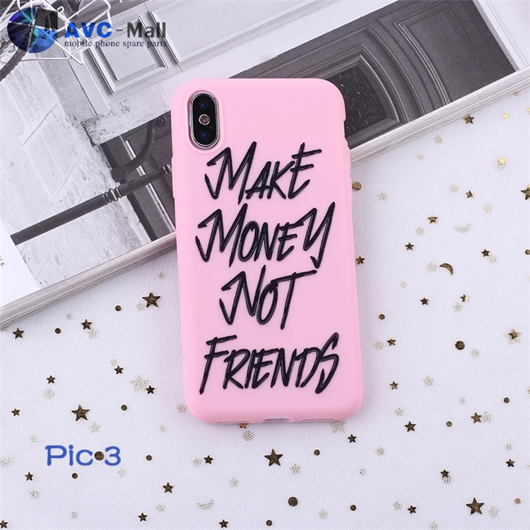 

Hot Selling Make Money not Friends Printings TPU Soft for iPhone 11 Pro Max Phone Case, Pink/red/black/yeollow/transparant