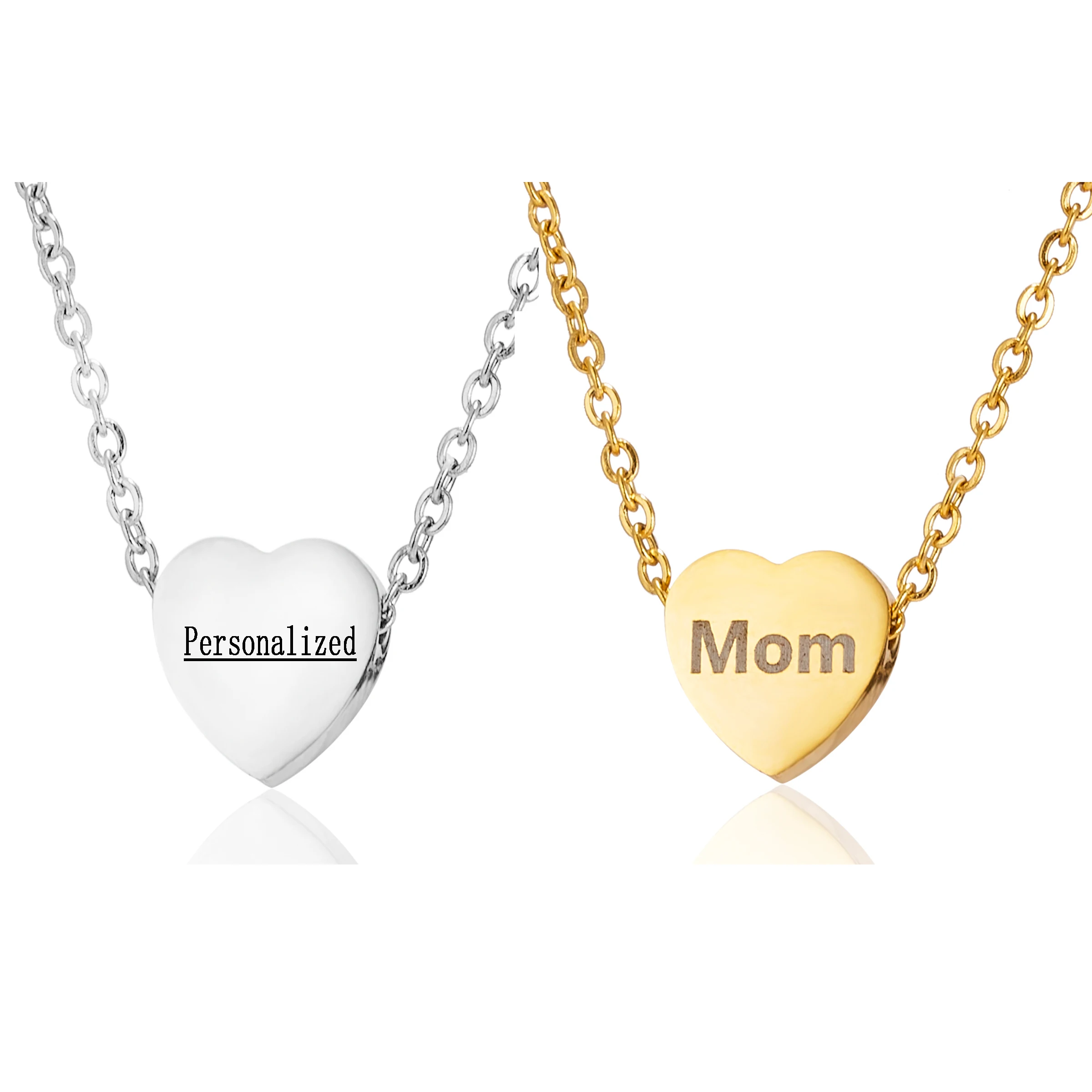 

Custom Name Stainless Steel Necklace Gold Heart Pendant Customized Charm Gift Personalized Engraved Customizable Neckalces